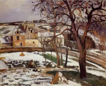  Schnee Galerie - die Wirkung von Schnee auf l Einsiedelei pontoise 1875 Camille Pissarro Szenerie